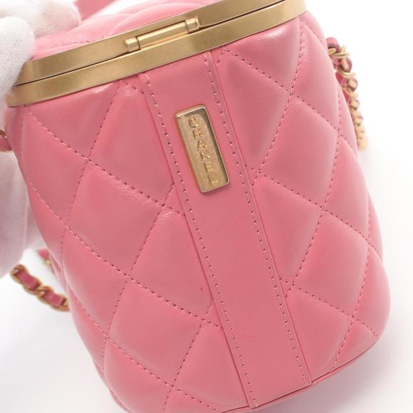 CHANEL Matelasse Shoulder Bag Lambskin Sheep Leather Pink - Picture 8 of 8